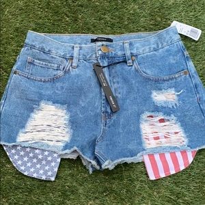 American Flag Jean shorts *NWT*
